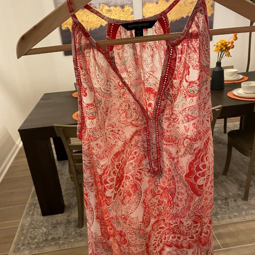 Banana Republic Red Paisley Blouse